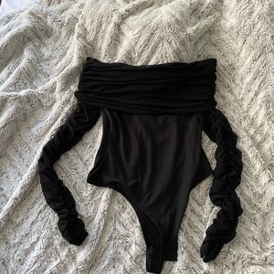 Ruched Long Sleeve Bodysuit